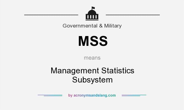 What does MSS mean? It stands for Management Statistics Subsystem
