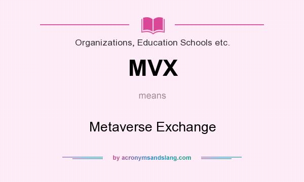 What does MVX mean? It stands for Metaverse Exchange
