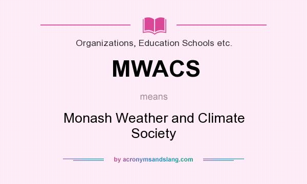 What does MWACS mean? It stands for Monash Weather and Climate Society