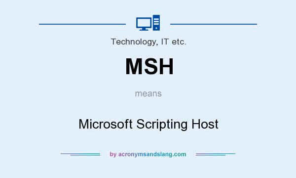 What does MSH mean? It stands for Microsoft Scripting Host
