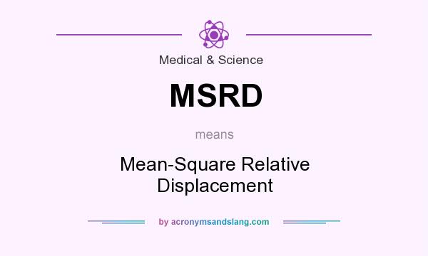What does MSRD mean? It stands for Mean-Square Relative Displacement