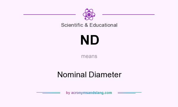 What does ND mean? It stands for Nominal Diameter