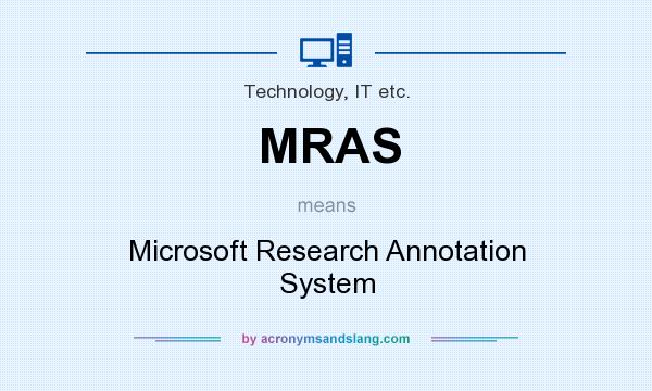 What does MRAS mean? It stands for Microsoft Research Annotation System