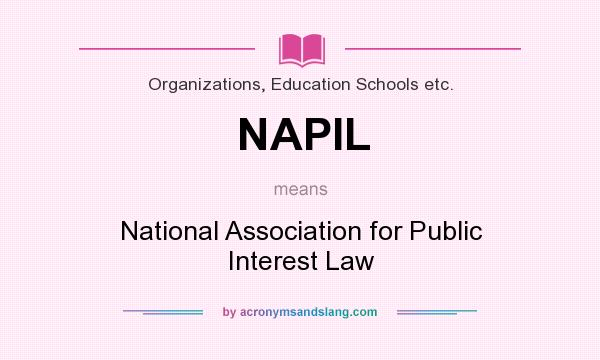 What does NAPIL mean? It stands for National Association for Public Interest Law