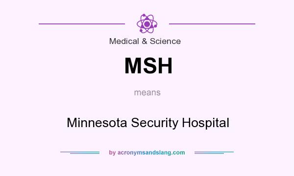 What does MSH mean? It stands for Minnesota Security Hospital