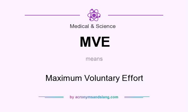 What does MVE mean? It stands for Maximum Voluntary Effort