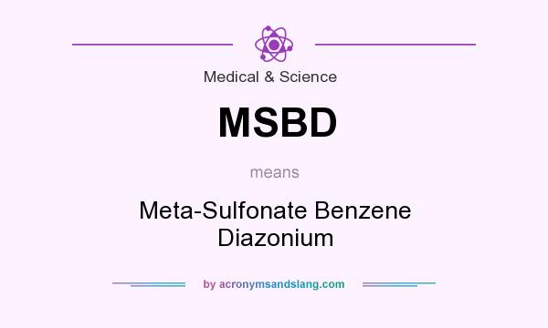 What does MSBD mean? It stands for Meta-Sulfonate Benzene Diazonium