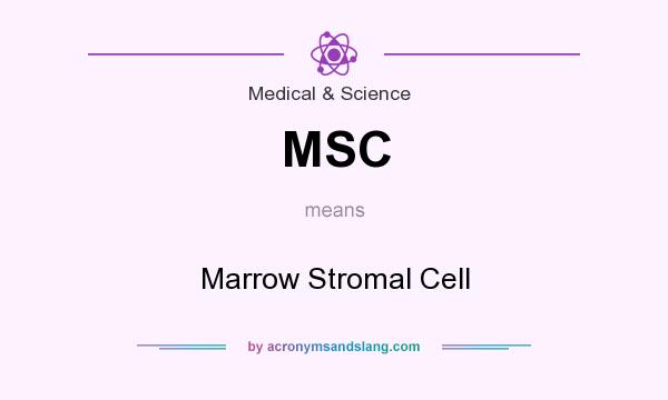 What does MSC mean? It stands for Marrow Stromal Cell