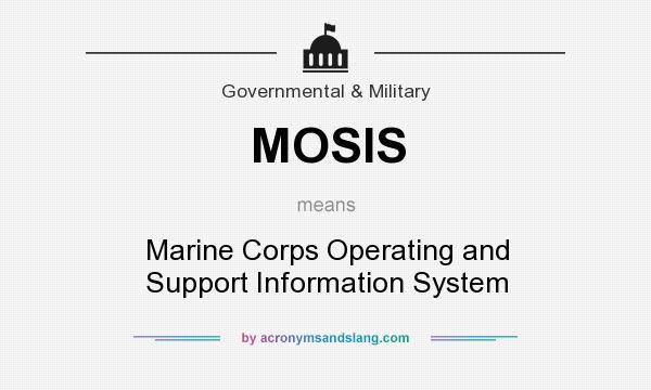 What does MOSIS mean? It stands for Marine Corps Operating and Support Information System