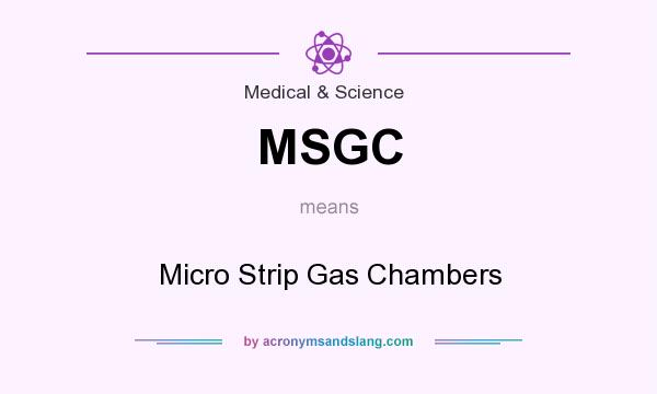 What does MSGC mean? It stands for Micro Strip Gas Chambers