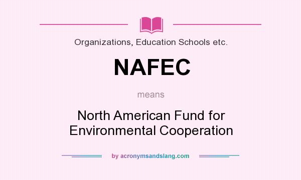 What does NAFEC mean? It stands for North American Fund for Environmental Cooperation