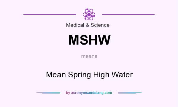 What does MSHW mean? It stands for Mean Spring High Water