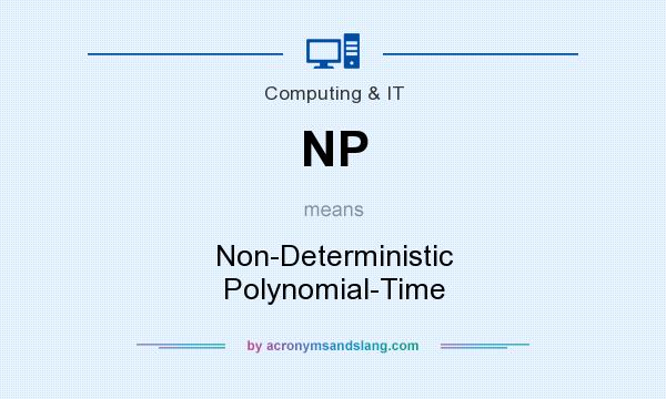 What does NP mean? It stands for Non-Deterministic Polynomial-Time