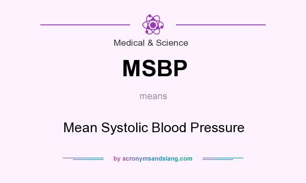 What does MSBP mean? It stands for Mean Systolic Blood Pressure