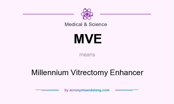 What does MVE mean? It stands for Millennium Vitrectomy Enhancer