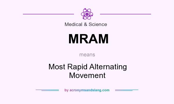 What does MRAM mean? It stands for Most Rapid Alternating Movement