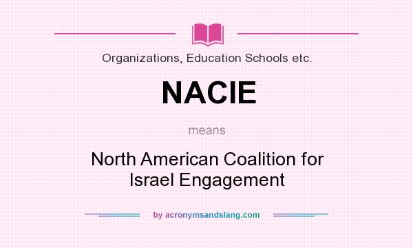 What does NACIE mean? It stands for North American Coalition for Israel Engagement