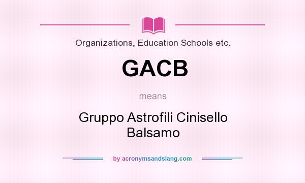What does GACB mean? It stands for Gruppo Astrofili Cinisello Balsamo