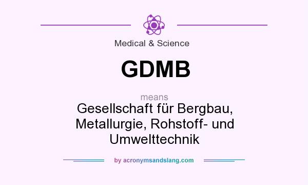 What does GDMB mean? It stands for Gesellschaft für Bergbau, Metallurgie, Rohstoff- und Umwelttechnik