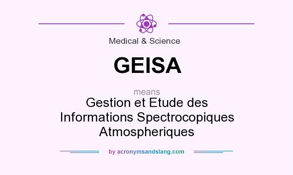 What does GEISA mean? It stands for Gestion et Etude des Informations Spectrocopiques Atmospheriques