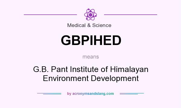 What does GBPIHED mean? It stands for G.B. Pant Institute of Himalayan Environment Development