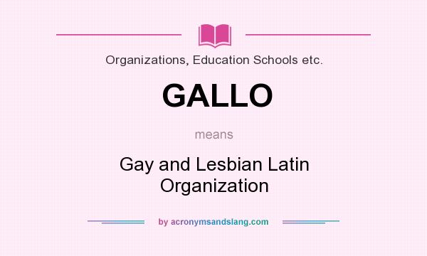 What does GALLO mean? It stands for Gay and Lesbian Latin Organization
