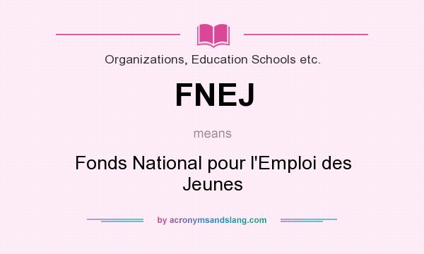 What does FNEJ mean? It stands for Fonds National pour l`Emploi des Jeunes