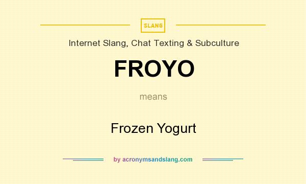 What does FROYO mean? It stands for Frozen Yogurt