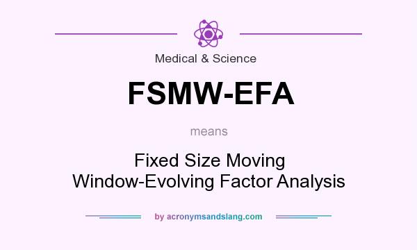 What does FSMW-EFA mean? It stands for Fixed Size Moving Window-Evolving Factor Analysis