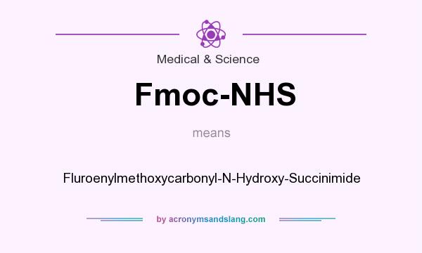 What does Fmoc-NHS mean? It stands for Fluroenylmethoxycarbonyl-N-Hydroxy-Succinimide