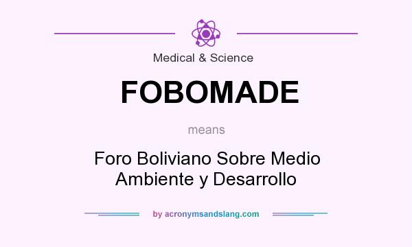 What does FOBOMADE mean? It stands for Foro Boliviano Sobre Medio Ambiente y Desarrollo