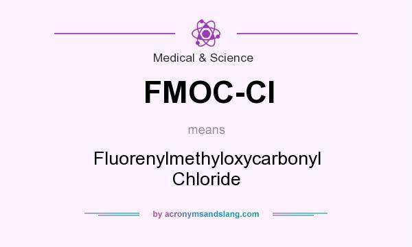 What does FMOC-Cl mean? It stands for Fluorenylmethyloxycarbonyl Chloride