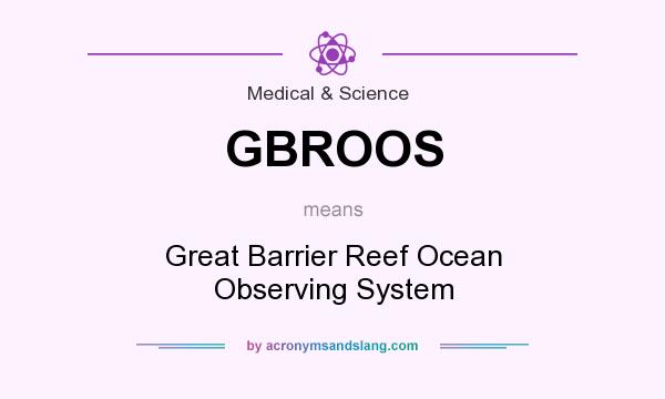 What does GBROOS mean? It stands for Great Barrier Reef Ocean Observing System