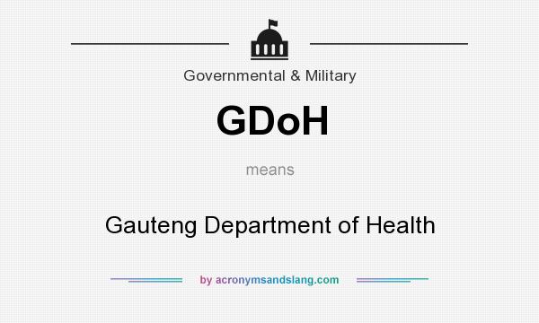 What does GDoH mean? It stands for Gauteng Department of Health