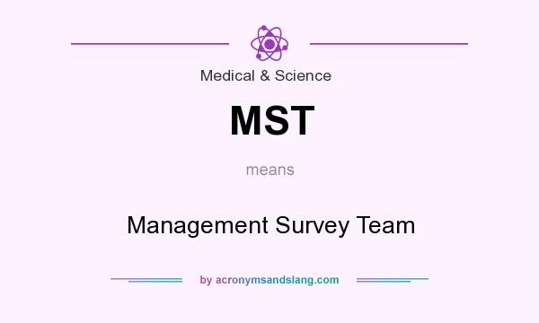 What does MST mean? It stands for Management Survey Team