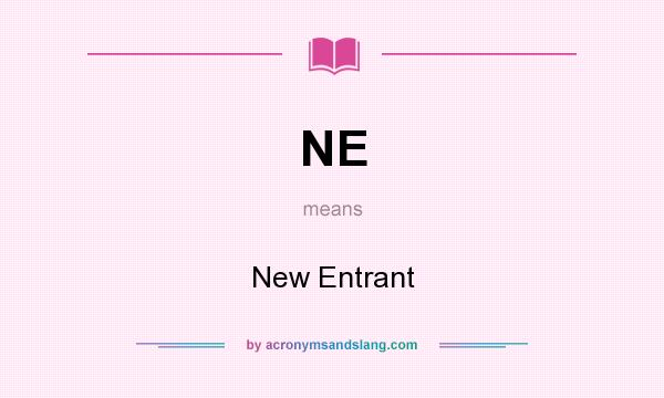 What does NE mean? It stands for New Entrant