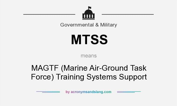 What does MTSS mean? It stands for MAGTF (Marine Air-Ground Task Force) Training Systems Support