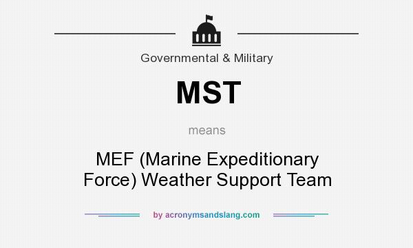 What does MST mean? It stands for MEF (Marine Expeditionary Force) Weather Support Team