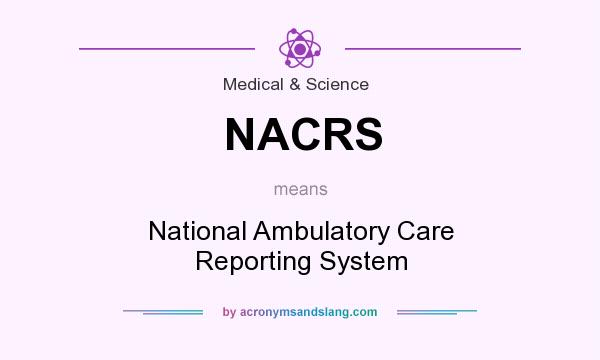What does NACRS mean? It stands for National Ambulatory Care Reporting System