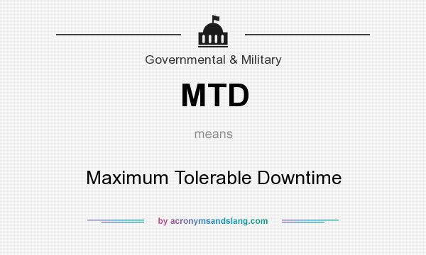 What does MTD mean? It stands for Maximum Tolerable Downtime