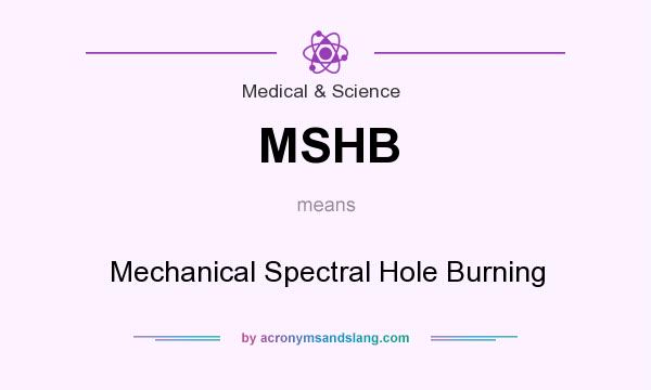 What does MSHB mean? It stands for Mechanical Spectral Hole Burning