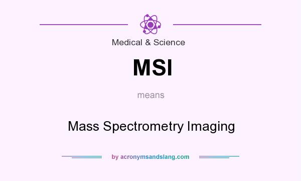 What does MSI mean? It stands for Mass Spectrometry Imaging