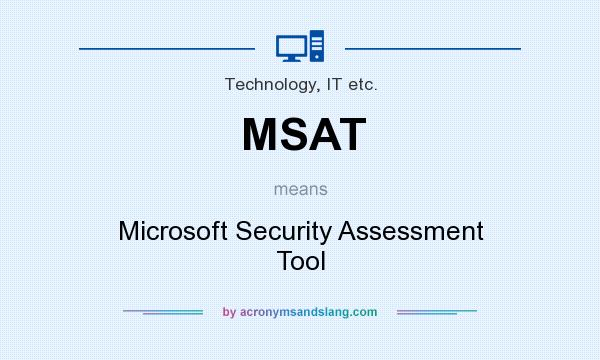 What does MSAT mean? It stands for Microsoft Security Assessment Tool