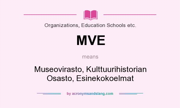 What does MVE mean? It stands for Museovirasto, Kulttuurihistorian Osasto, Esinekokoelmat