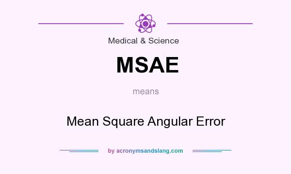 What does MSAE mean? It stands for Mean Square Angular Error