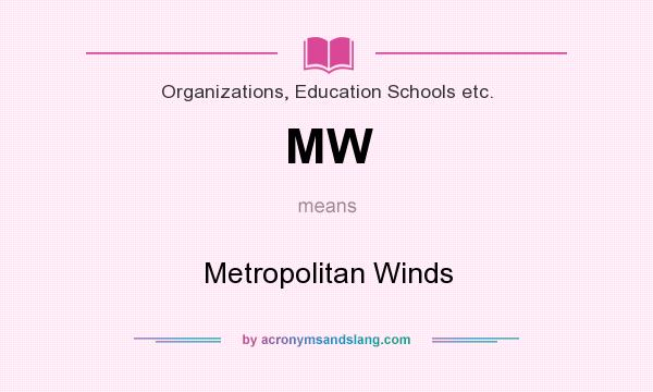 What does MW mean? It stands for Metropolitan Winds
