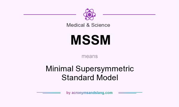 What does MSSM mean? It stands for Minimal Supersymmetric Standard Model