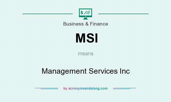 What does MSI mean? It stands for Management Services Inc