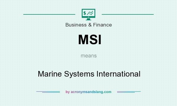What does MSI mean? It stands for Marine Systems International