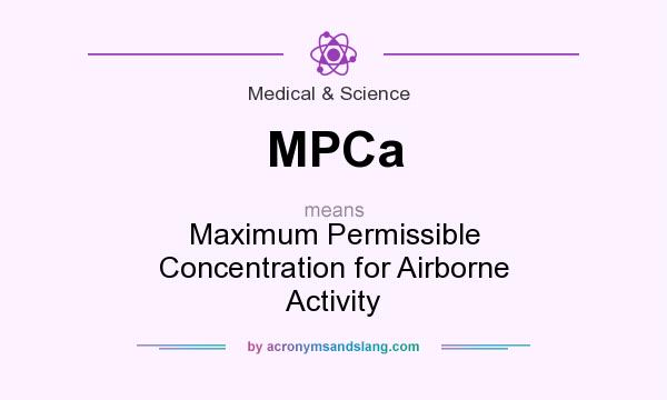 What does MPCa mean? It stands for Maximum Permissible Concentration for Airborne Activity